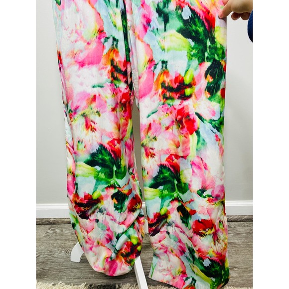 Anthropologie Fleur Wood Ikebana Floral Silk Jumpsuit XS Femme Casual Chic Luxe - Picture 8 of 9